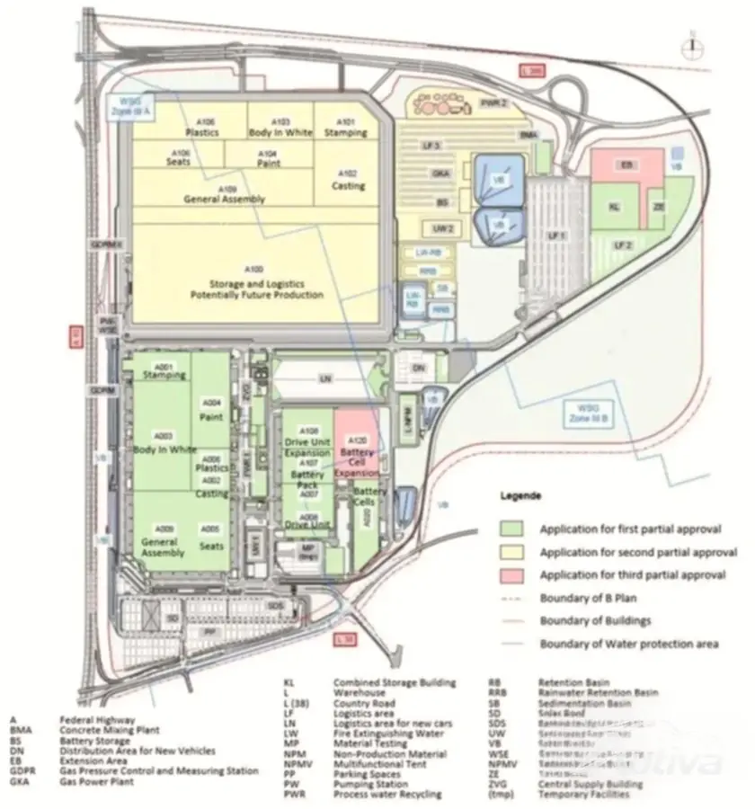 Plan d'expansion de la Tesla Gigafactory Berlin