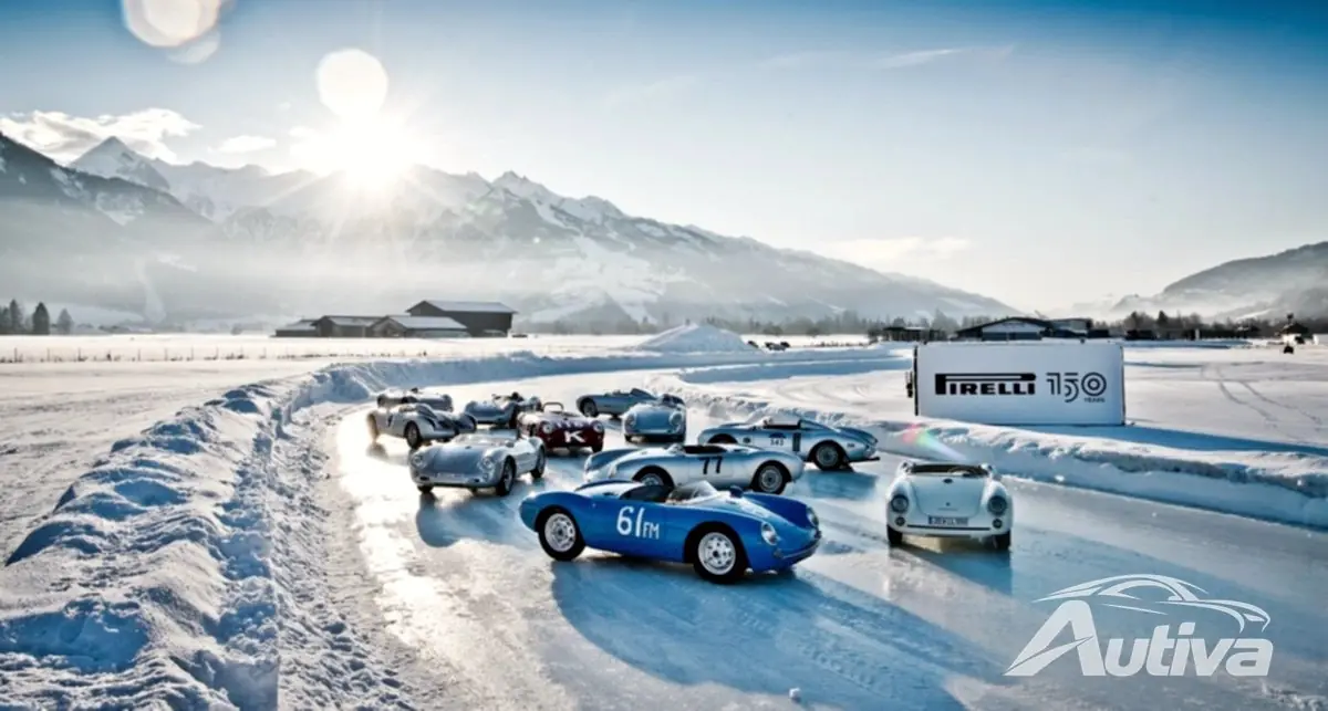 Alle Arten von Autos kommen nach Österreich, um auf Eis Rennen zu fahren Alle Arten von Autos kommen nach Österreich, um auf Eis Rennen zu fahren