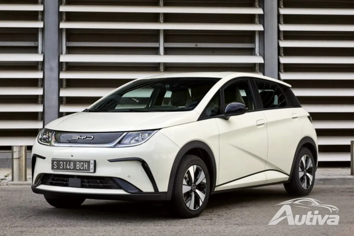 BYD دولفين باللون الأبيض الكريمي والرمادي أتلانتس