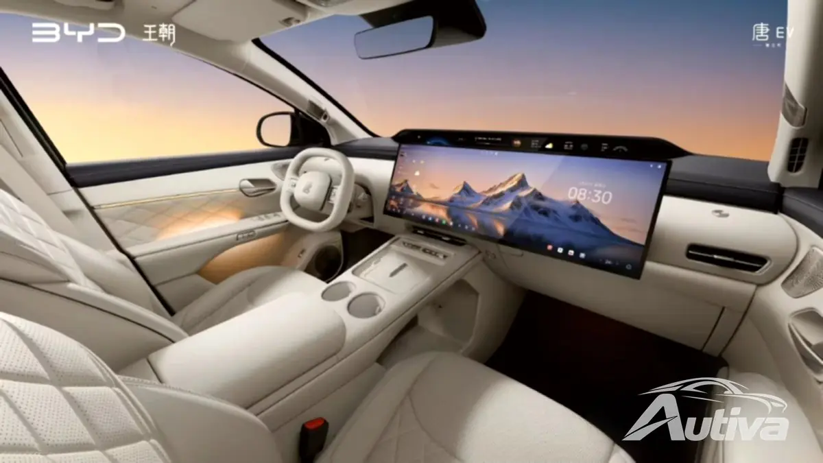 ألقِ نظرة على التصميم الداخلي المستوحى من سفينة الفضاء لسيارة Tang SUV من الجيل الثالث من BYD ألقِ نظرة على التصميم الداخلي المستوحى من سفينة الفضاء لسيارة Tang SUV من الجيل الثالث من BYD