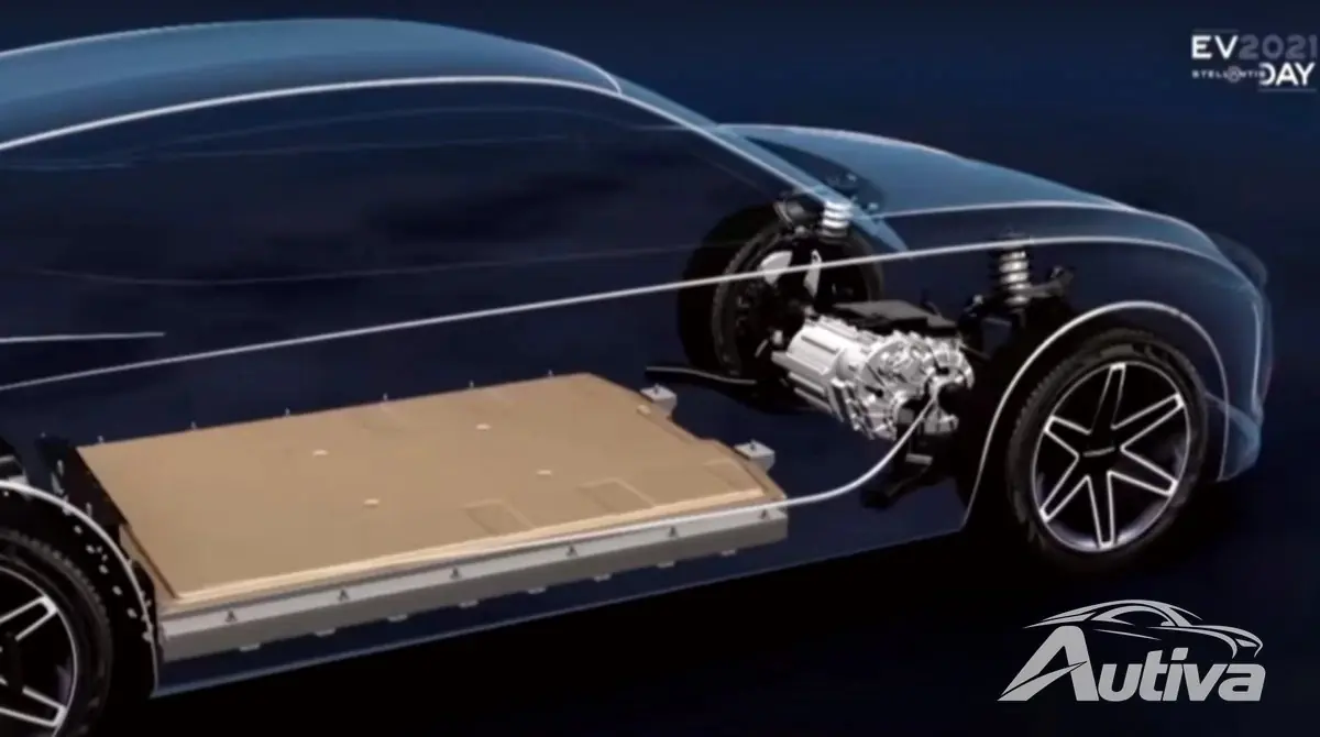 완전 전기 Chrysler 300을 보여주는 Stellantis Day의 슬라이드