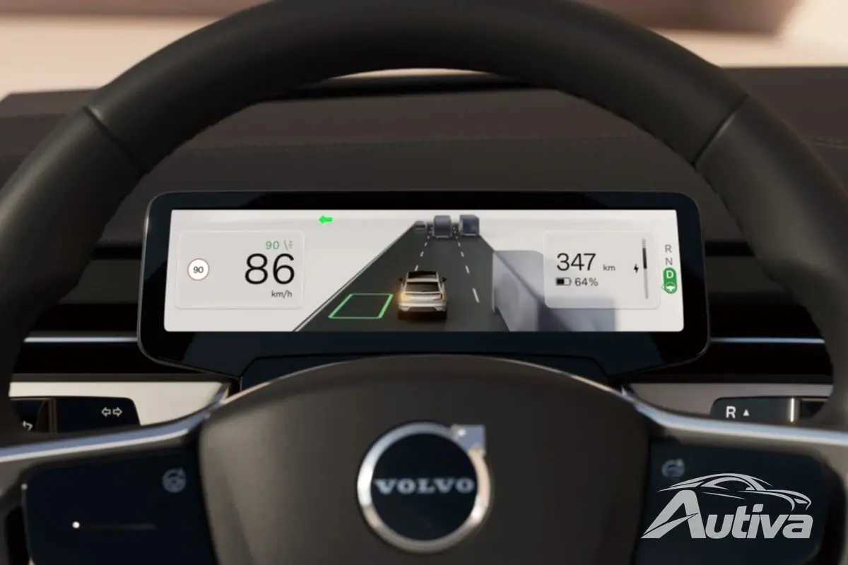 Volvo EX90 korzystające z map Google HD