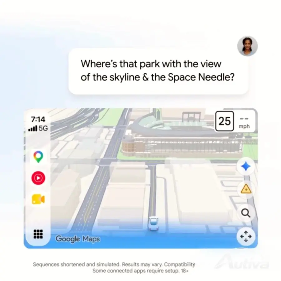 Gemini inne i Google Maps på CarPlay