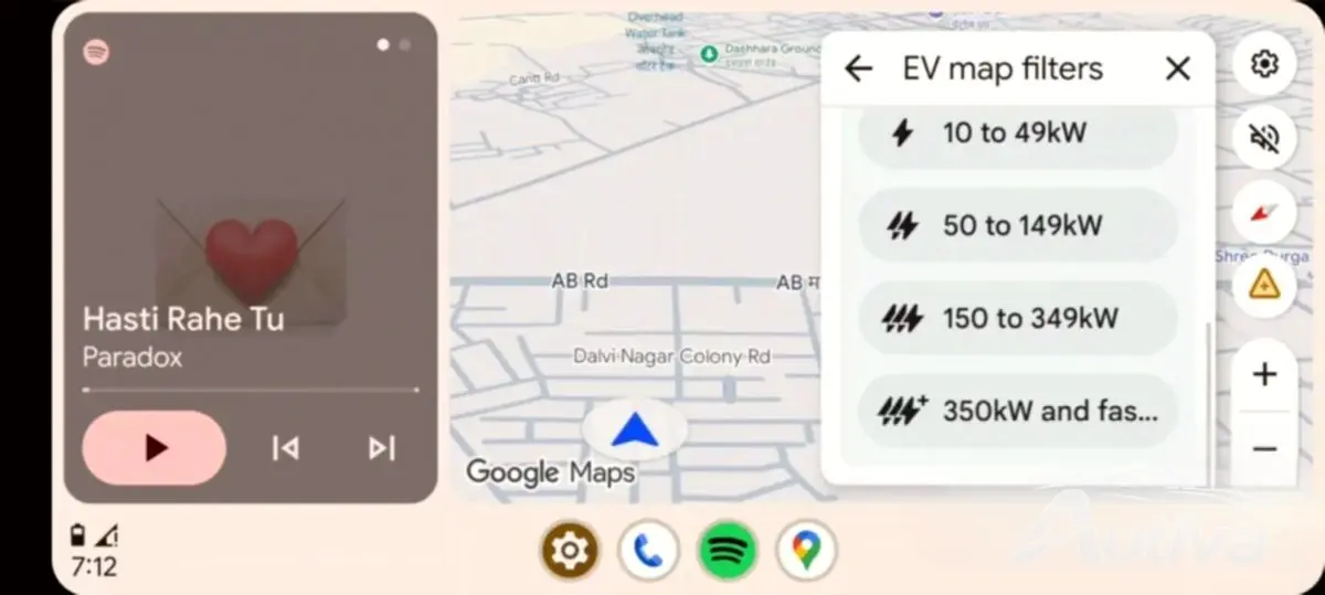 Anpassung der Ladegeschwindigkeit von Elektrofahrzeugen in Google Maps auf Android Auto