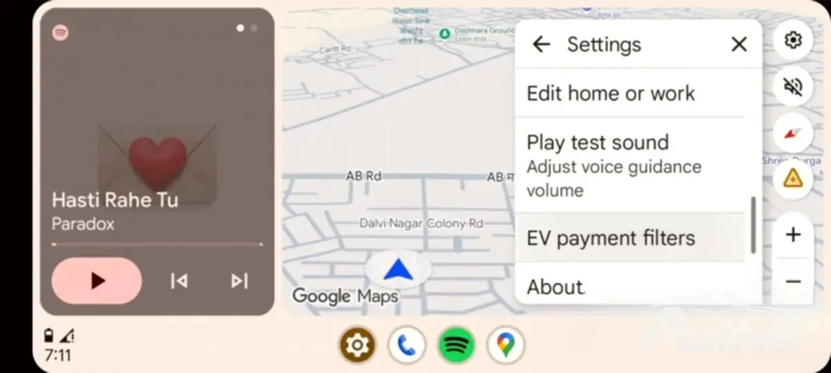 Zahlungsfilter für Ladestationen für Elektrofahrzeuge in Google Maps auf Android Auto