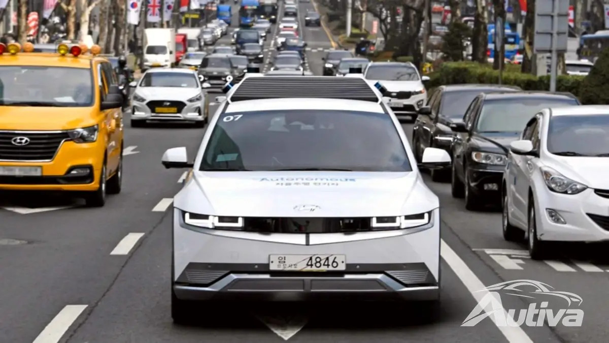 Hyundai Ioniq 5 autonome dans les rues de Séoul