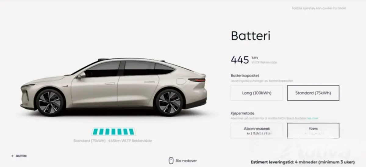 Nio ET7 es más barato en Noruega que en China