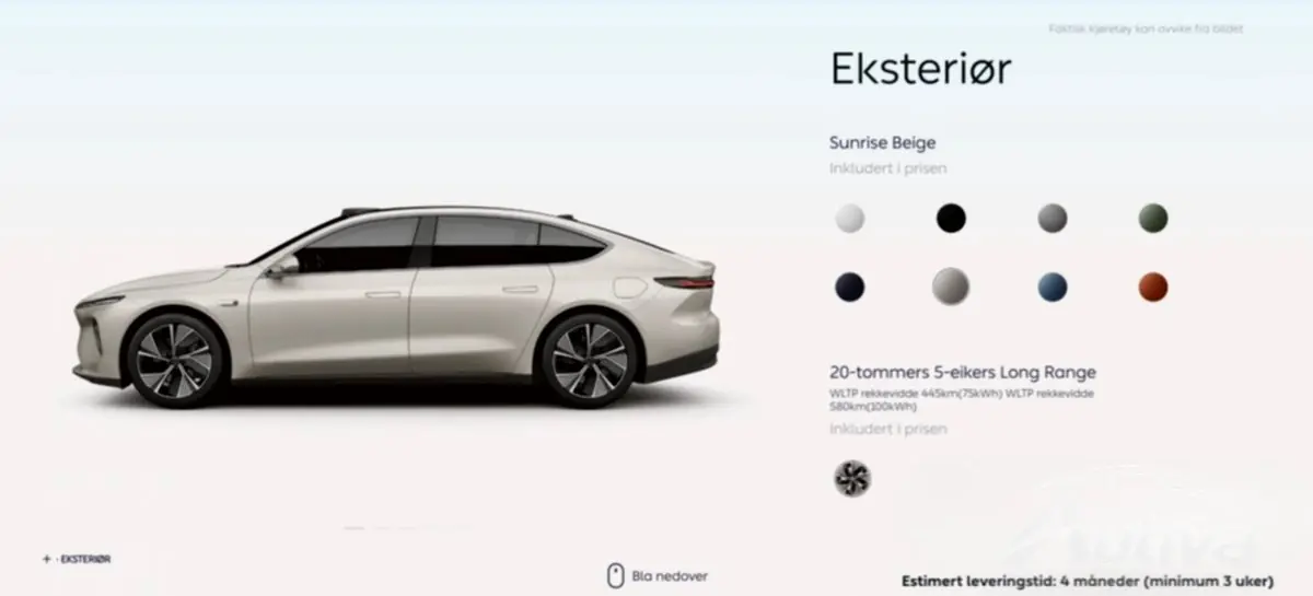 Nio ET7 es más barato en Noruega que en China