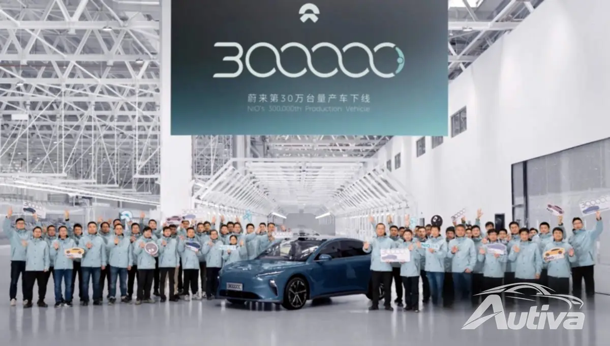 Nio tira o 300.000º carro da linha de montagem Nio tira o 300.000º carro da linha de montagem