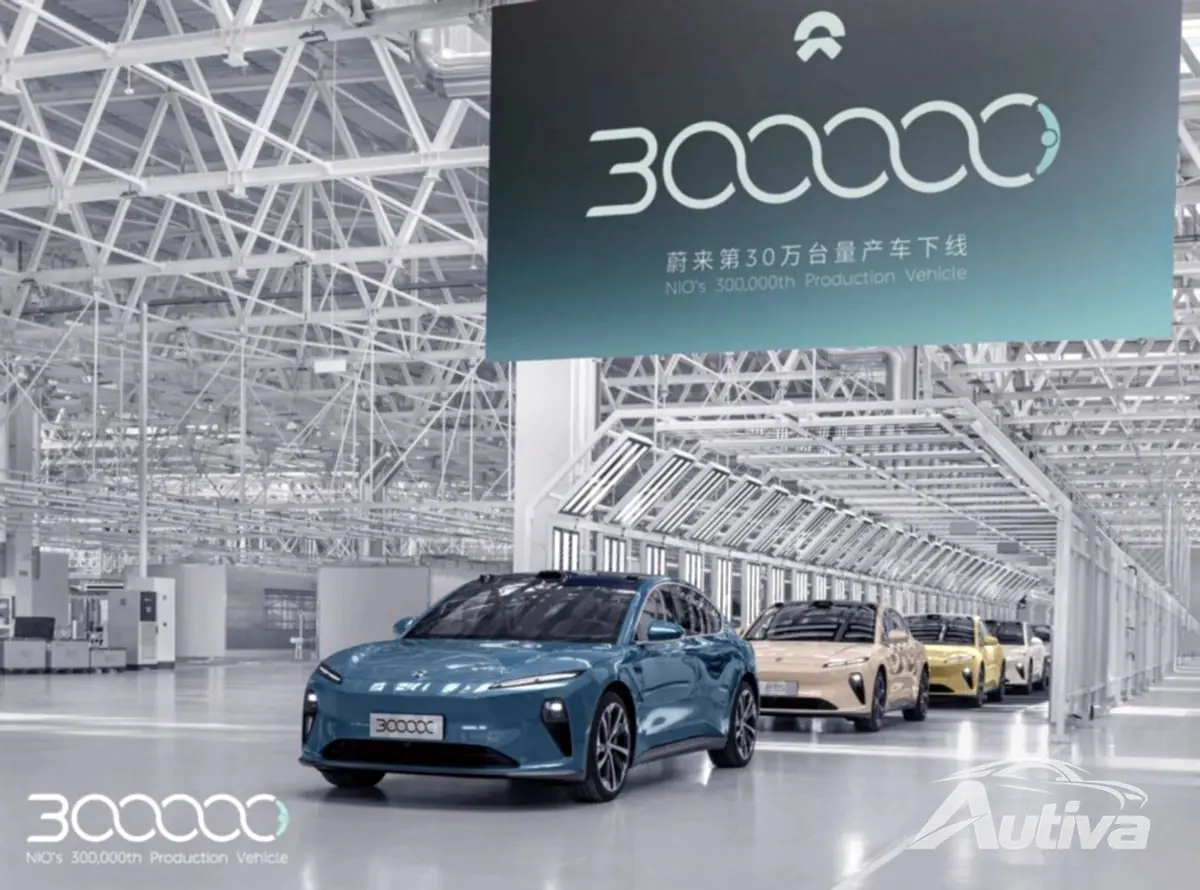 Nio tira o 300.000º carro da linha de montagem