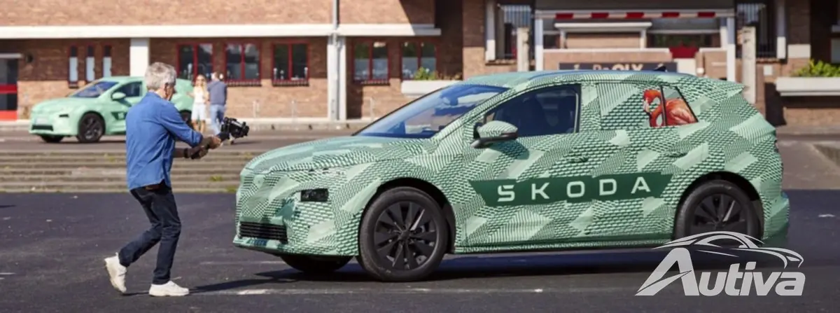 Skoda nos muestra el Elroq con un camuflaje muy bonito