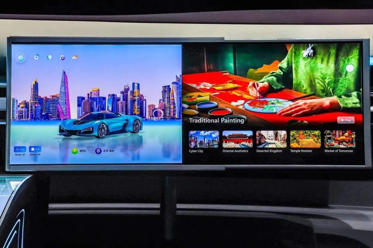 TCL CSOT revela novas telas para futuros carros elétricos