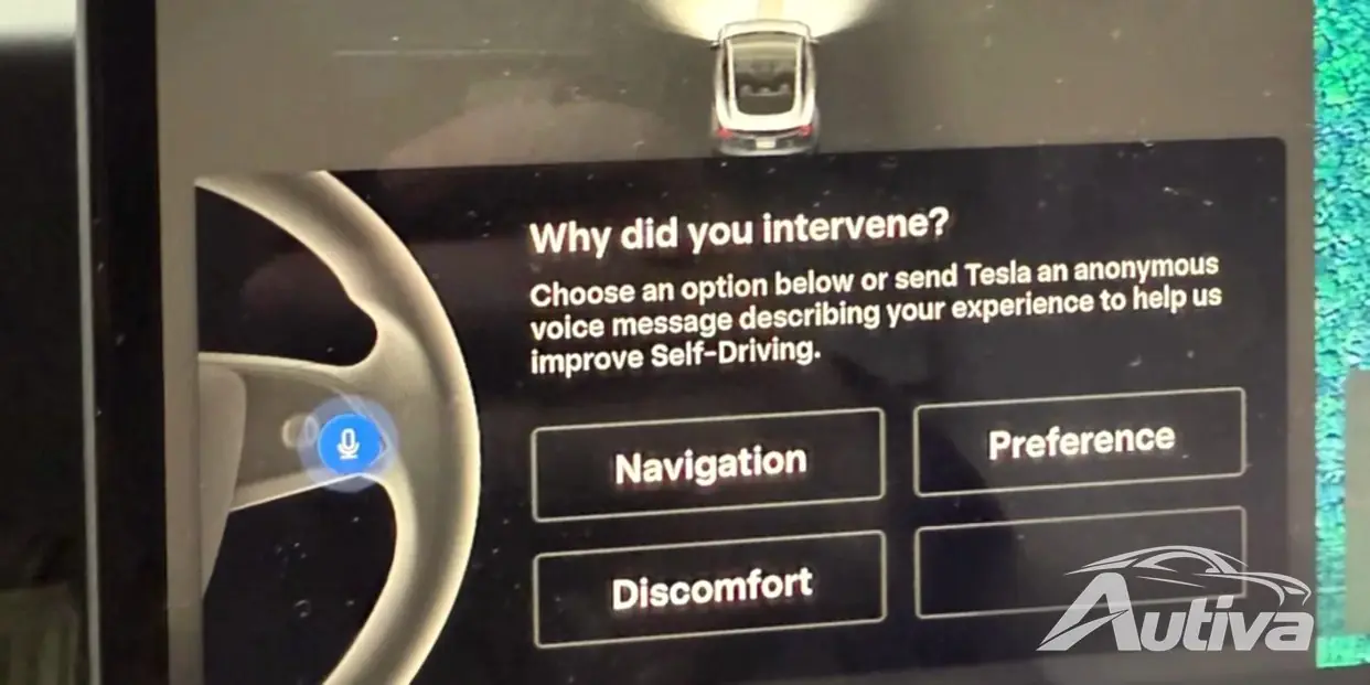 Tesla legger til uavviselig tilbakemeldingsmelding under fulle selvkjørende intervensjoner