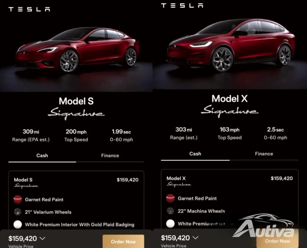 Цены на Model X и Model S Signature Edition Цены на Model X и Model S Signature Edition