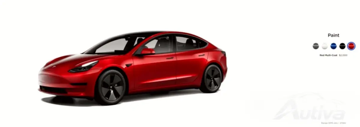 Multi-Coat Red er valgfritt i USA og Midnight Cherry er ikke tilgjengelig i det hele tatt