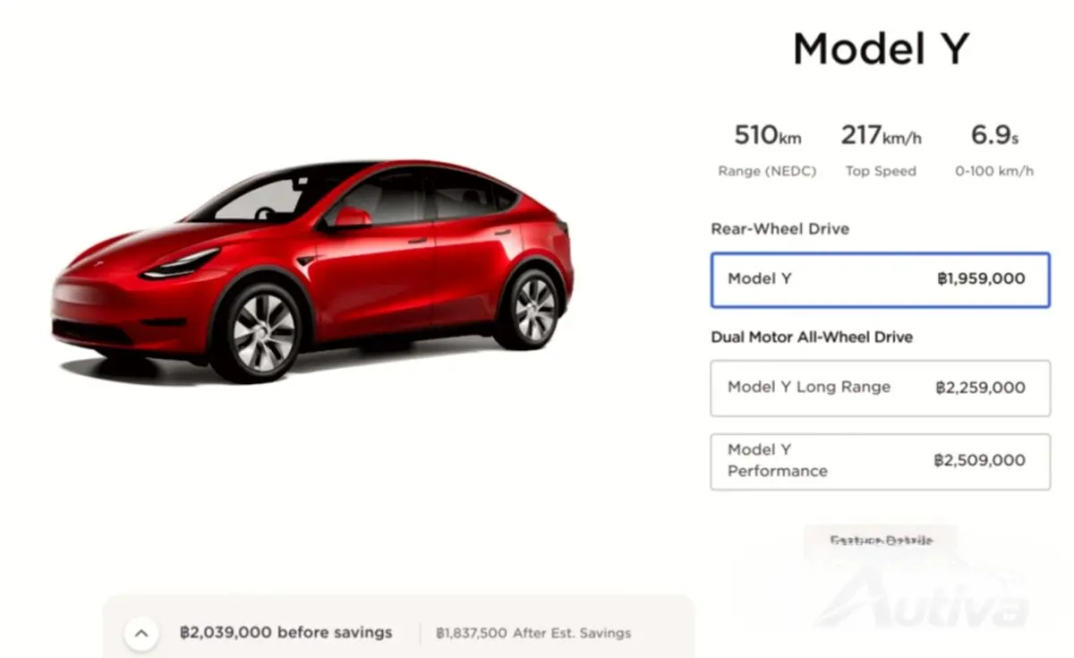 Tesla Model 3 y Model Y lanzados oficialmente en Tailandia