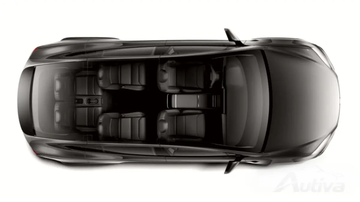 Das Tesla Model Y deutet auf ein geräumiges Sechssitzer-Layout hin Das Tesla Model Y deutet auf ein geräumiges Sechssitzer-Layout hin