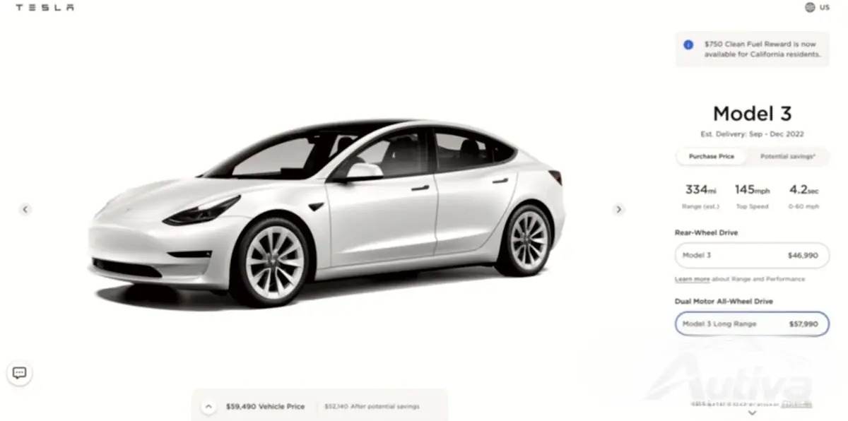 Preiserhöhung für Tesla Model 3