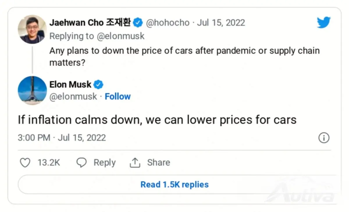 Tesla bajará los precios de sus coches si la inflación se ralentiza Tesla bajará los precios de sus coches si la inflación se ralentiza