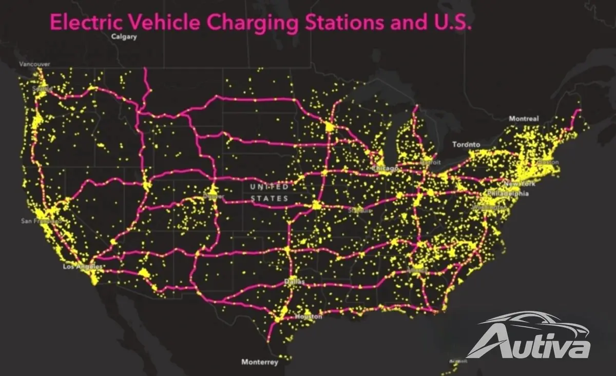 Carte interactive de tous les chargeurs de véhicules électriques fournie par le département américain de l'Énergie
