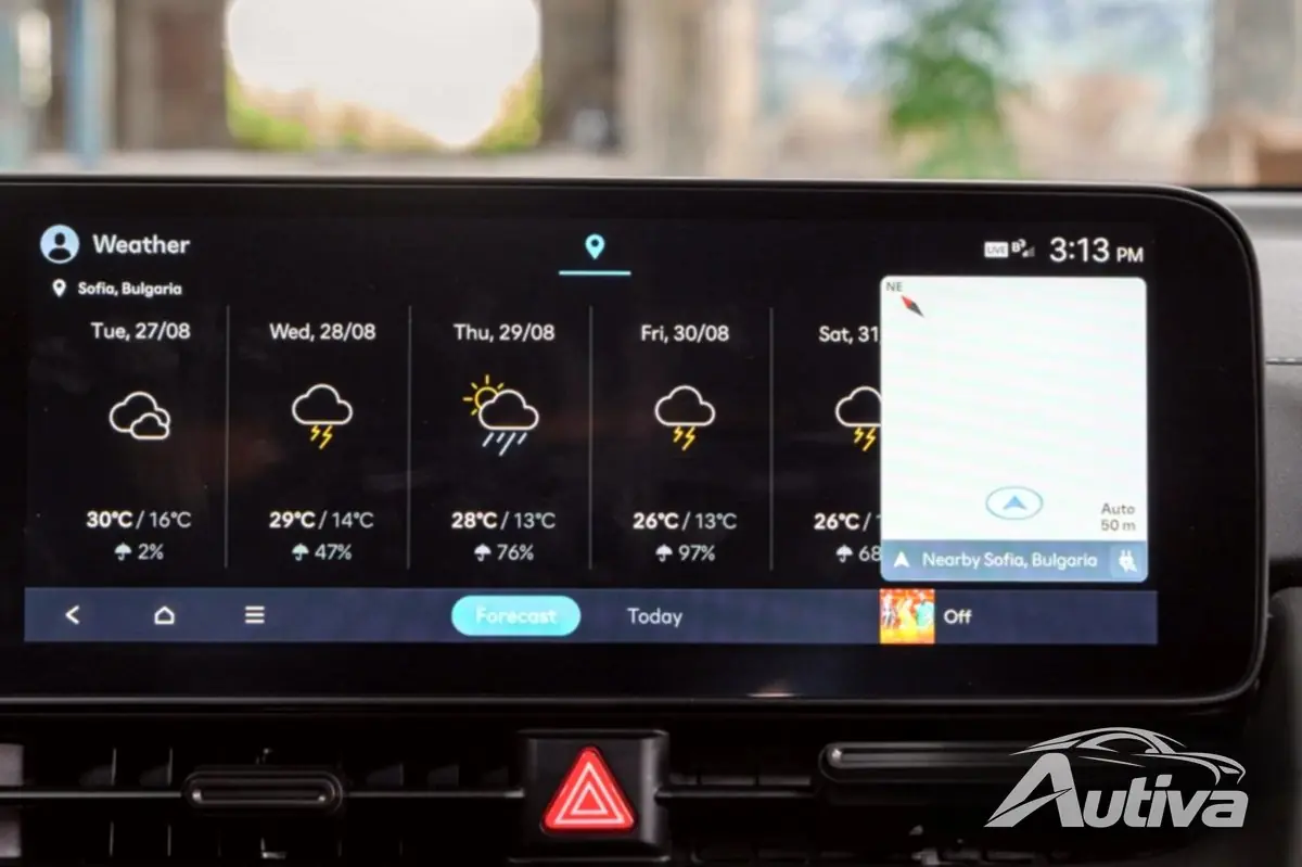Vous pouvez consulter la météo ou les événements sportifs en cours dans la Ioniq 5 N.