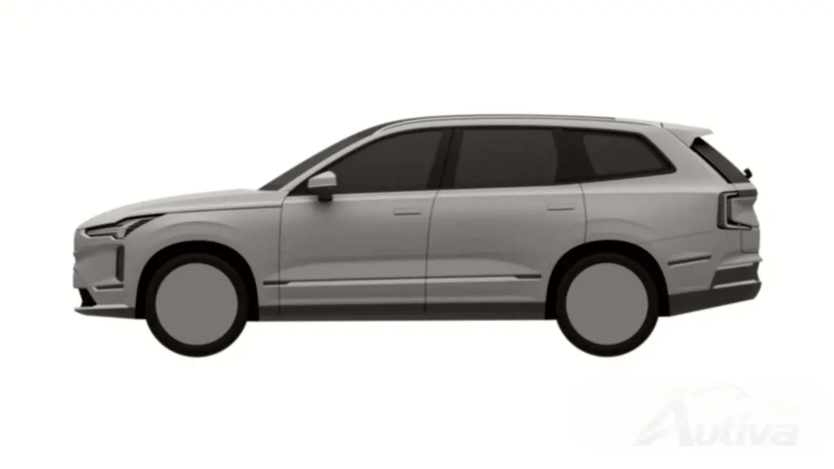 Nadchodzące powierzchnie projektowe Volvo XC90 EV na zdjęciach patentowych