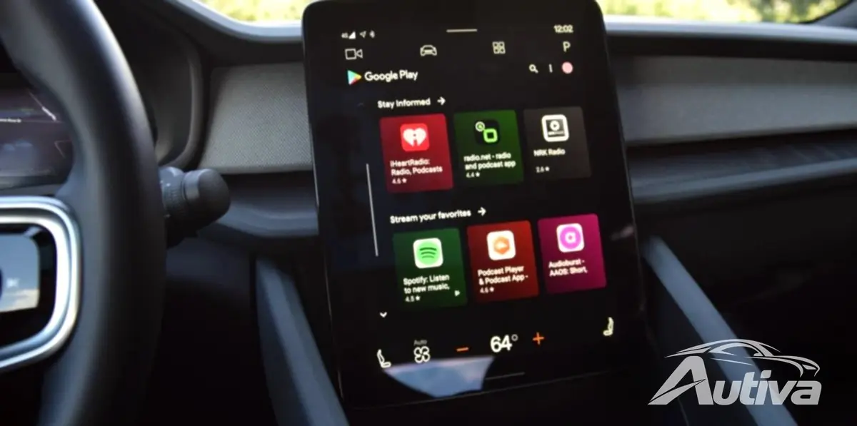 Android Automotive er en innebygd programvarepakke Android Automotive er en innebygd programvarepakke