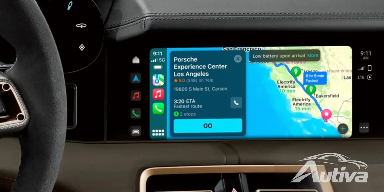 Porsche Taycan pobiera wyznaczanie tras pojazdów elektrycznych w Apple Maps w CarPlay