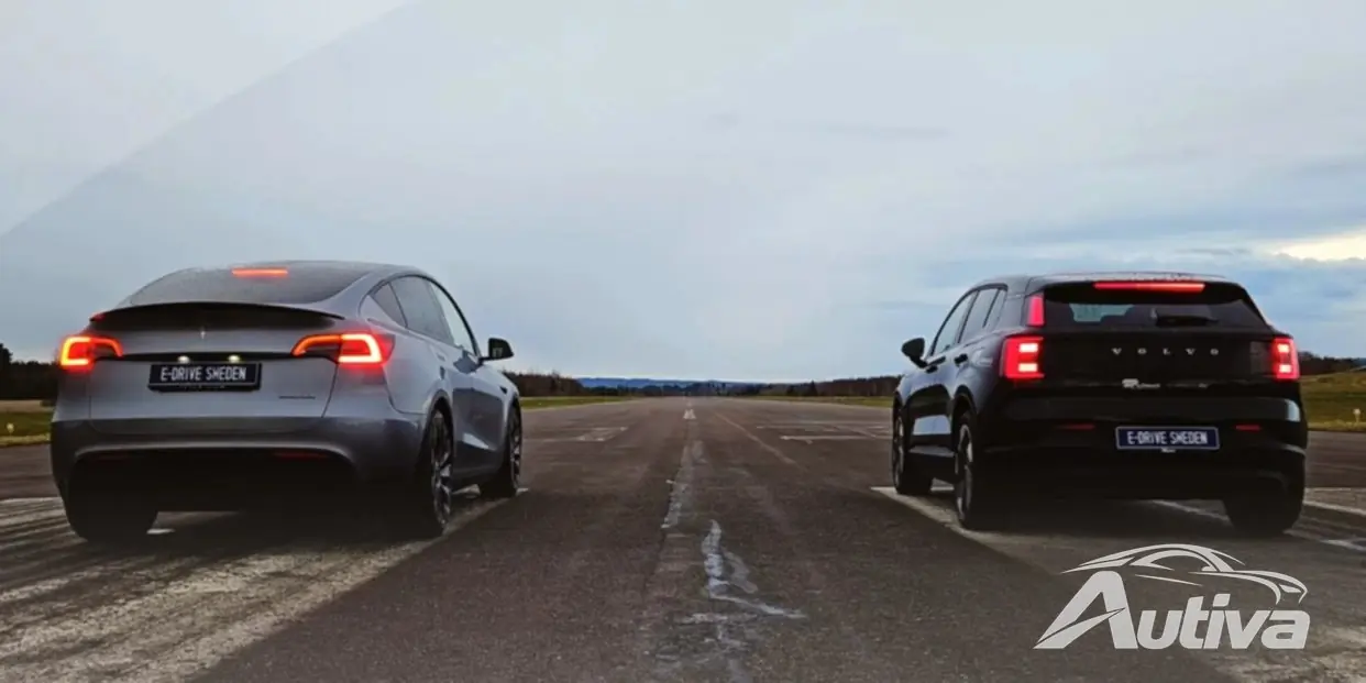 Course de dragsters : performances du Tesla Model Y contre performances du moteur double du Volvo EX30